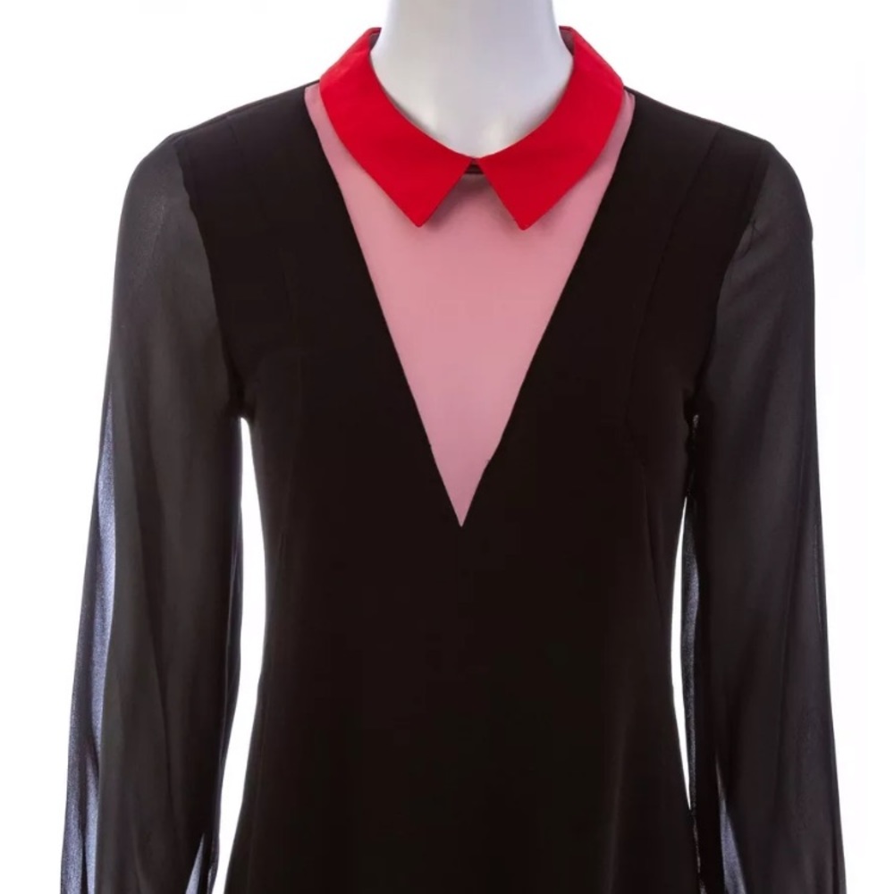 BCBGENERATION Two-fer Shirt Dress With Red Collar